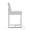 Manhattan Comfort Element 24" Faux Leather Counter Stool in Pearl White and Polished Chrome CS003-PW - alternate 5